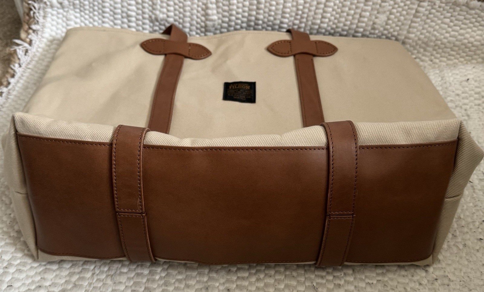 Filson Rugged Twill Large Open Tote Bag | Feather Grey | Made in Italy