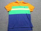 Polo Ralph Lauren Polo Shirt Mens Medium Multicolor Stripe Custom Fit Cotton