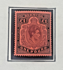 Bermuda 1938 KG VI SG 121 b/c ?? Salmon & Black  P14 MNH GEM