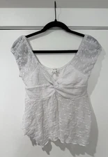 La Peche Top Womens Large White Fairy Whimsy Fairycore Y2K Style Babygirl