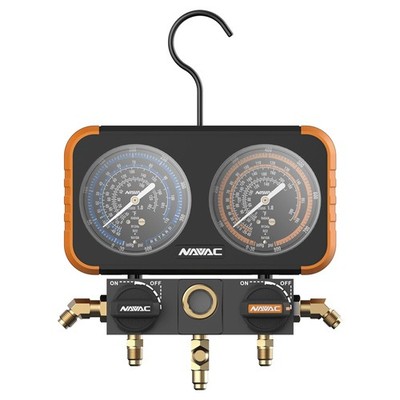 N2A4 Manifold Gauge | Class 1.0 Accuracy | Impact-Resistant HVAC Gauge | Aluminu