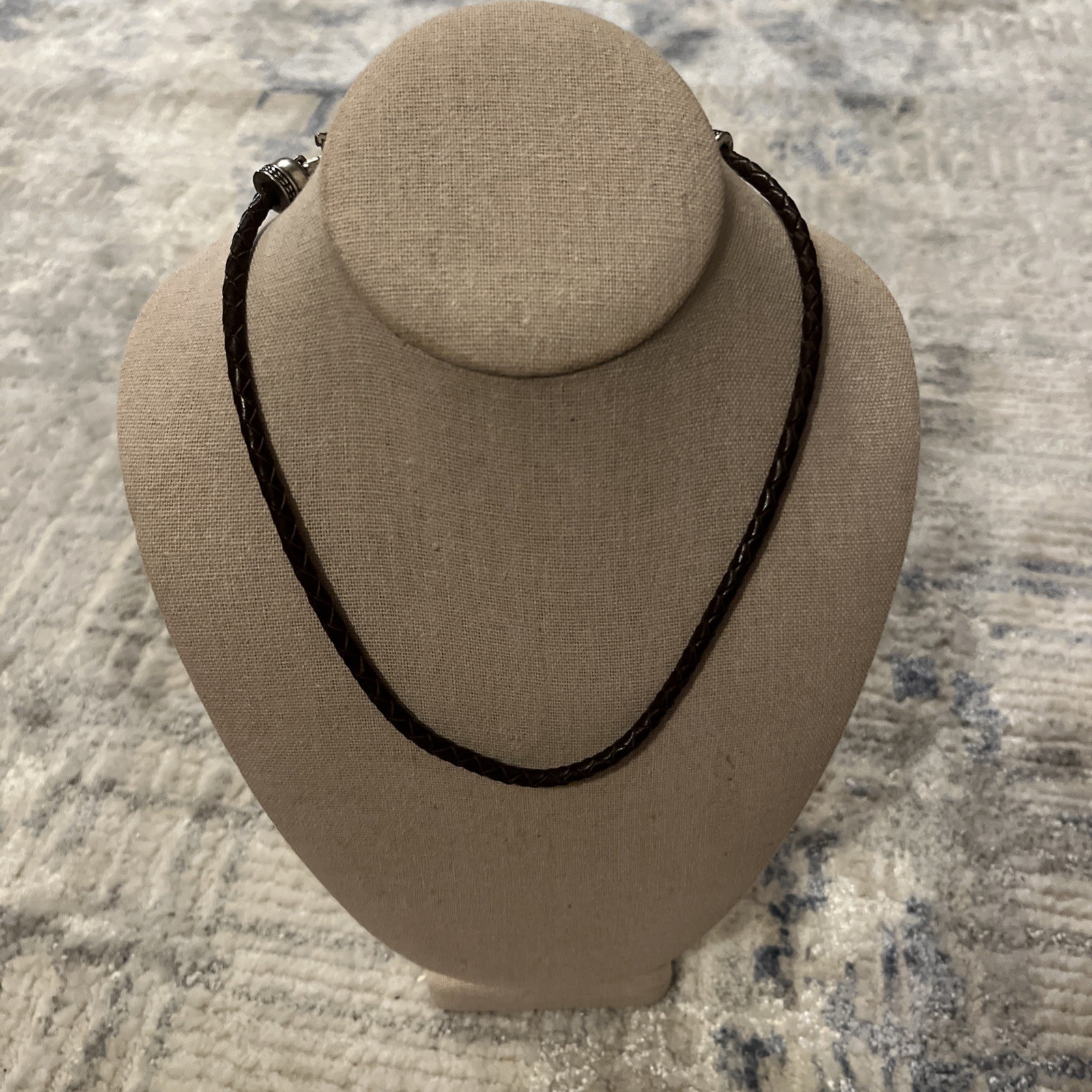 Brighton Brown Leather Silver Statement Necklace - image 1