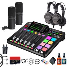 RODE RODECaster Pro II  Headphones  Podcast Microphone  64GB Micro SD  More