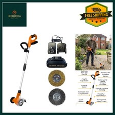 Cordless Electric Weed Remover Tool with 2 Brushes, Battery, Charger, 2kg