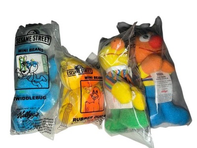 Sesame Street Mini Beans Plush Bert Ernie Rubber Duckie Twiddlebug