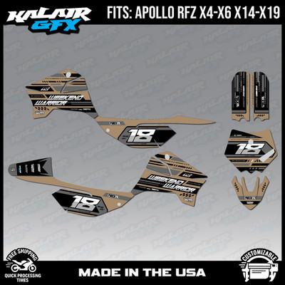 Graphics Kit for Apollo RFZ X4 X5 X6, X14 to X19 Warrior Series - Tan