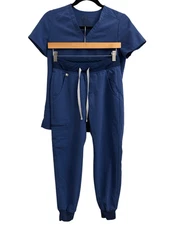 FIGS Scrubs set Catalina Top and Zamora Joggers (petite) XXS in royal blue