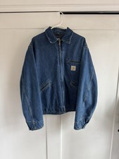 RARE GRAIL Vtg 2000 Carhartt Denim Detroit Blue Jacket XL J110DST Made in USA