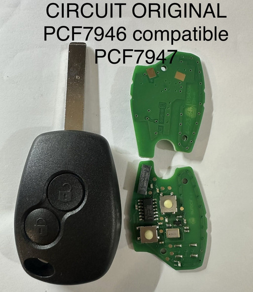 Clé vierge Renault Clio et Kangoo avec circuit électronique PCF7946