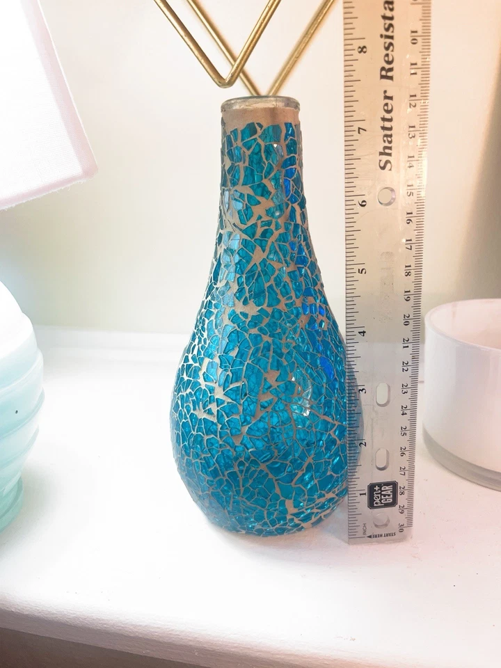 Mediterranean Mosaic Ceramic Blue Vase Beach Summer - Image 3 of 3