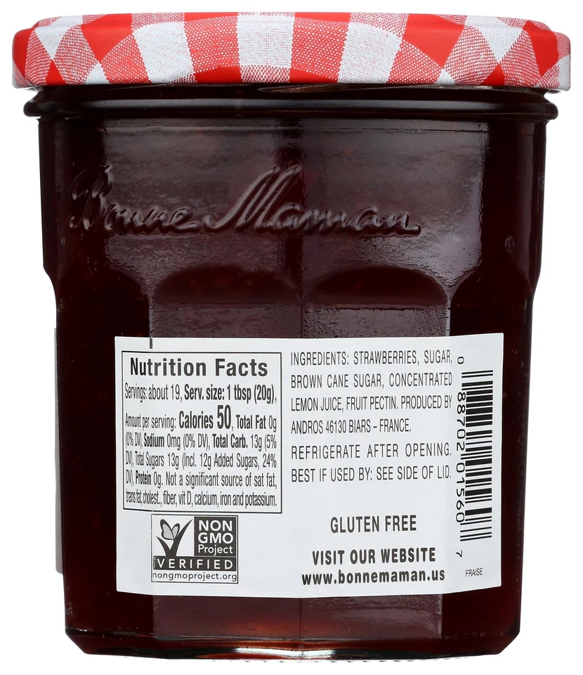 Bonne Maman conservas naturais de morango 13 onças feitas na França - Imagem 2 de 4