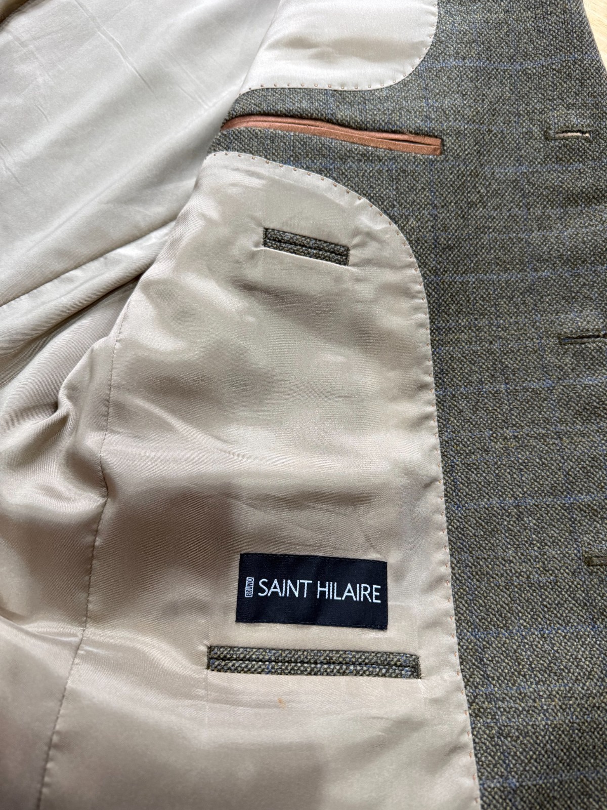 Bruno Saint Hilaire Wool Blazer Mens UK 42R Khaki Green image 10