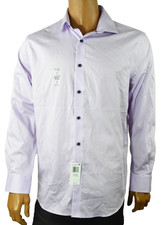 Tommy Hilfiger Mens Dress Shirt XL 17 34/35 Lavender THFlex Stretch Regular Fit