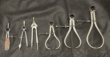 Vintage Machinist Dividers Calipers Lot Starrett, Butler, L.S.S, Sawyer Lot Of 6