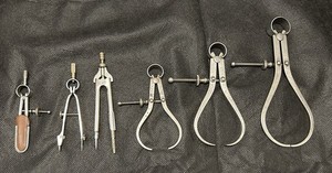Vintage Machinist Dividers Calipers Lot Starrett, Butler, L.S.S, Sawyer Lot Of 6