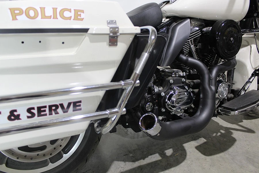 Sistema de escape estilo lago FLT 2:1 negro para Harley Davidson Foto 4 de 4