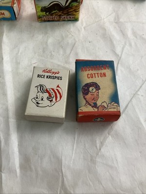 W-Vtg Mini Kelloggs Corn Rice Krispies Cereal Box Hastened Bros Absorbent Cotton