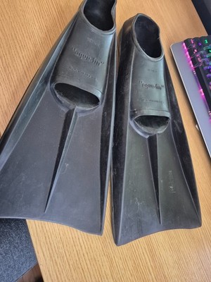 Vintage Scuba Diver Swim ''AQUAFIN'' Flippers, US Divers Gr. MEDIUM - 80er