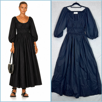 Matteau Black Dress Size 1 AU 6 US 2 Oversized Long Cotton Elevated Classic