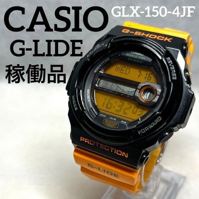 Casio G-Shock G-Lide GLX-150-4JF Digital Watch Black Orange 20ATM Used G311