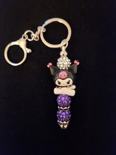 Hand designed Kuromi beaded key chain/bag charm by MoonQueen