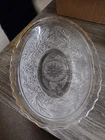 Vintage Anchor Hocking Clear Sandwich Glass Oval Serving Bowl 9" x 6" ~ USA