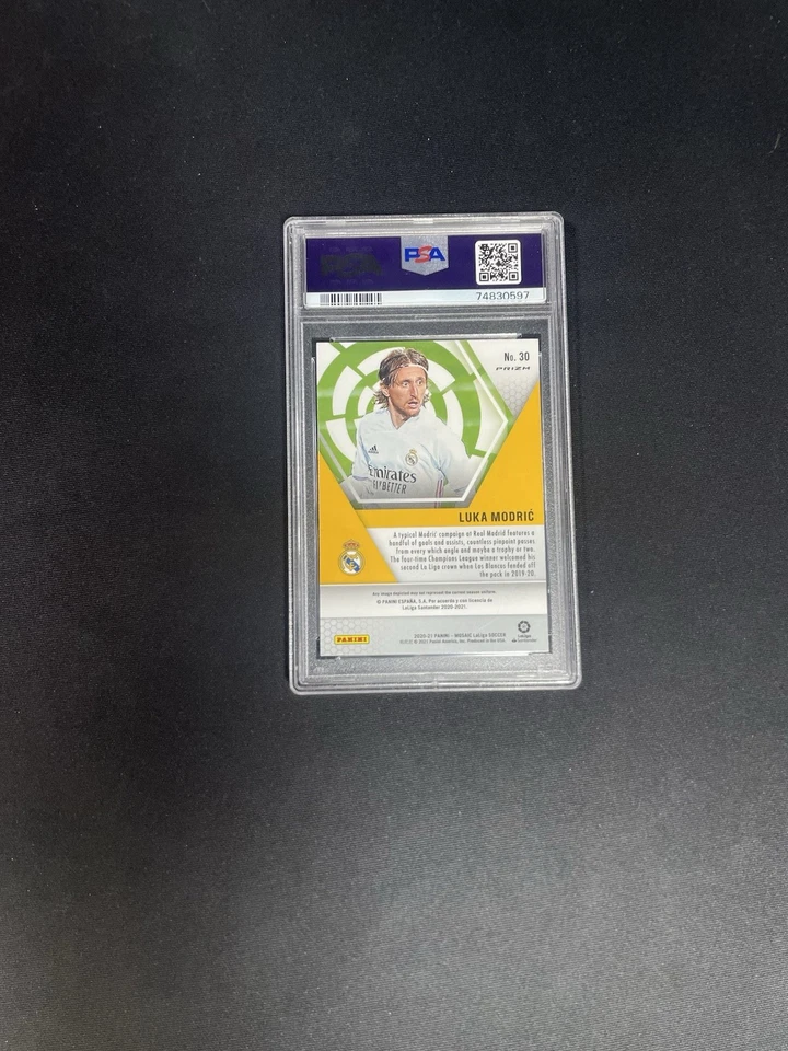 2020-21 Panini Mosaic La Liga Luka Modric #30 Genesis Prizm PSA 10 Case Hit SP - Image 2 of 2