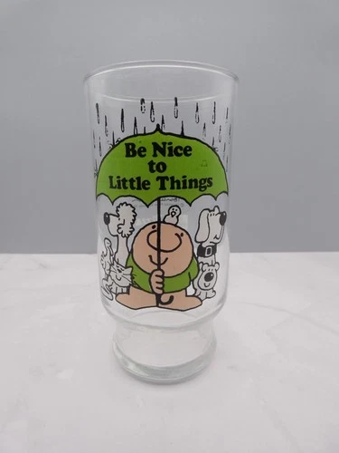 Coca-Cola Pizza Inn Ziggy "Be Nice to Little Things" 1979 Vintage Glass
