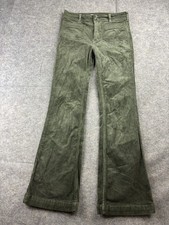 ANTHROPOLOGIE x PILCRO Hi-Rise Trouser Bootcut Corduroy Pant Green Women  s 27