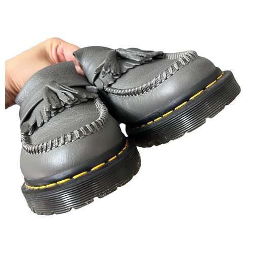 Mocasines Dr. Martens Adrian Borla Gris Cuero Guijarro Para Mujer EE. UU. 11 Informales - Imagen 6 de 8