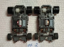 Tyco 440-X2 Grey Wheels 2 Piece Slot Car Narrow Chassis Lot #2