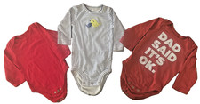 LOT OF 3 INFANT BABY LONG SLEEVE BODYSUIT ONE PIECE SIZE 3-6  6 MONTHS