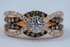 Le Vian 14K Gold Pavé Chocolate Diamond Crossover Band Ring — listing 3