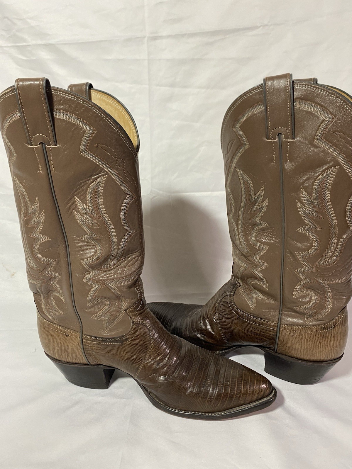 Justin 8492 USA Western Cowboy Boots Brown Exotic Leather Men’s 9D