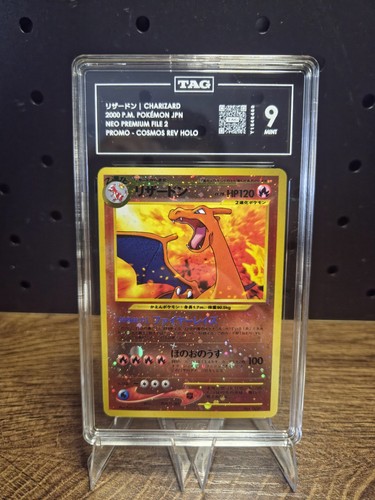 Charizard 6 Reverse Holo Neo Premium File 2000 Pokemon Promo TAG 9 Japanese
