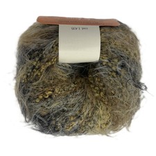 La Lana Mondial QUARK #863 oro nero marrone novità Boucle filato fuzzy matassa NUOVO