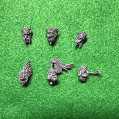 Warhammer 40K Space Wolves Kopf Bit Konvolut 6x Köpfe Space Wolf Marines Teile  