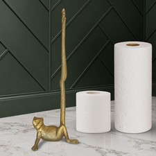 Gold Frog Paper Towel Holder Stand Cast Iron Metal Toilet Bathroom Kitchen