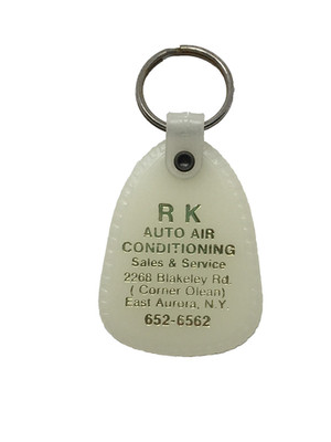 RK Auto Air Conditioning East Aurora NY Plastic Keychain, New York Key Ring