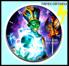 EGYPTIAN JOKER 1 Oz Silver Colorized coin 1$ USA 2020 limited Mintage: 100