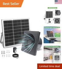 Quiet 8" Solar Ventilation Fan with Anti-Backflow Feature - 25W High Efficiency