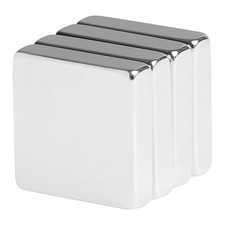 1 x 1 x 1/4 inch Strong Neodymium Rare Earth Block Magnets N42 4 Pack 