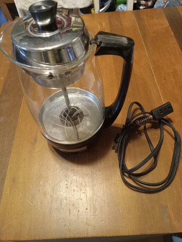 MCM Vintage Proctor Silex Glass Coffee Percolator Pot 70503 Floral Wheat Tested