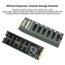 M.2 M-KEY PCI-E 3.0 SATA 3.0 6Gbps NAS Expansion Card Chip PCIe Gen3x2 Adapter