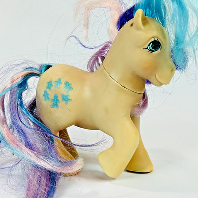 Vintage My Little Pony G1 Gingerbread Twinkle Eyed 1985 White Blue Purple Hair