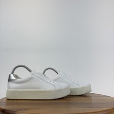 Womens Vince Benfield White Leather Platform Low Casual Sneakers Size 6.5 M GUC