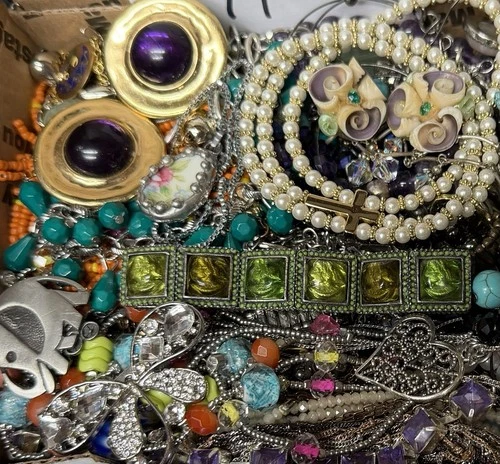 Vintage & Modern Some Signed Costume Jewelry Lot Full Small Priority Box # 71