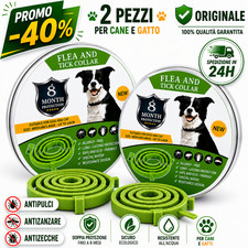 2pz Collare Antipulci Antiparassitario per  Cani  MEDI  Efficacia 8 Mesi