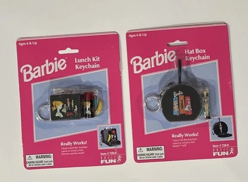 Barbie Keychain Set Hat Box & Lunch Kit 1999 Vintage NEW