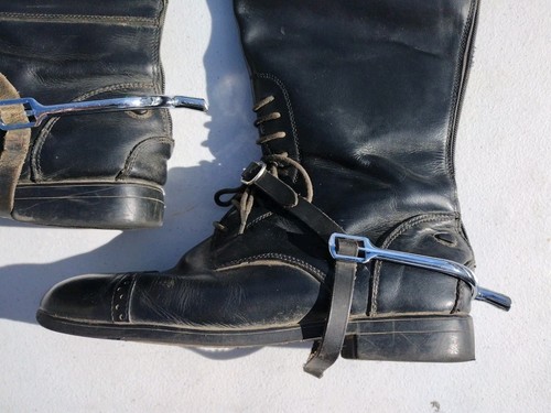 Devon Aire Camden Damengröße 8. Hohe Lederreitstiefel schwarz humane Sporen - Bild 4 von 22